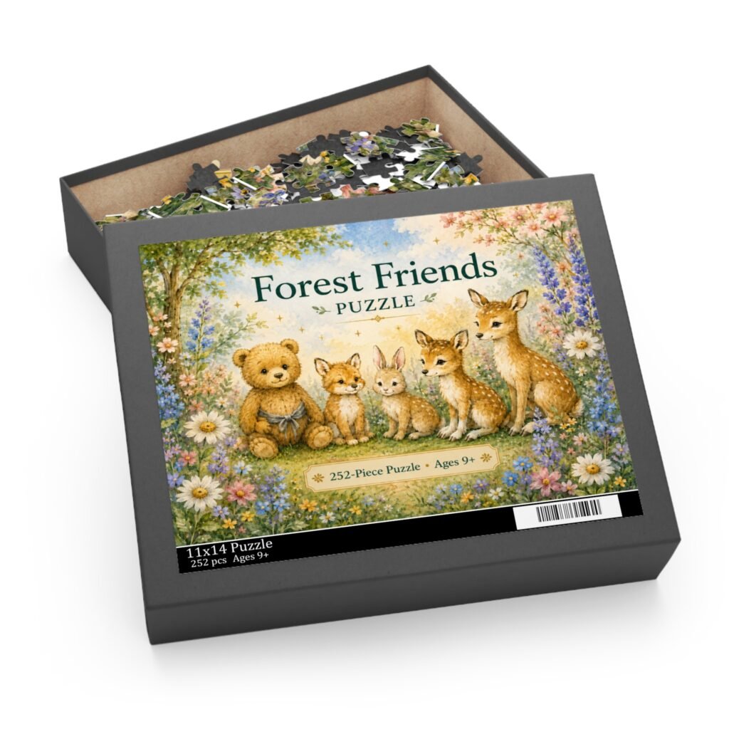 Forest Friends 252-Piece Puzzle | Watercolor Woodland Animals