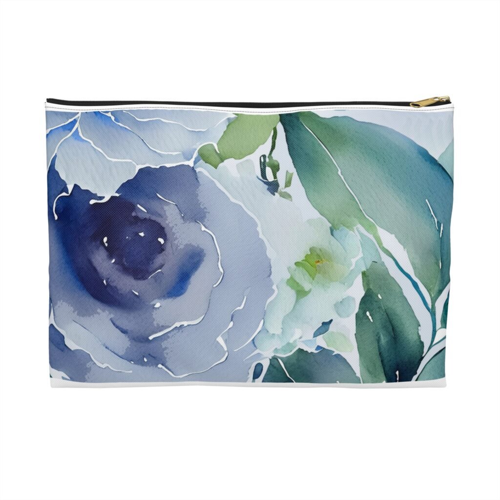 Turquoise Bloom Accessory Pouch