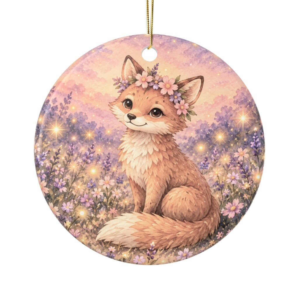 Where Wishes Live Round Ceramic Ornament
