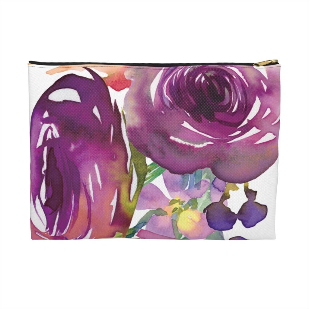 Plum Rose Accessory Pouch