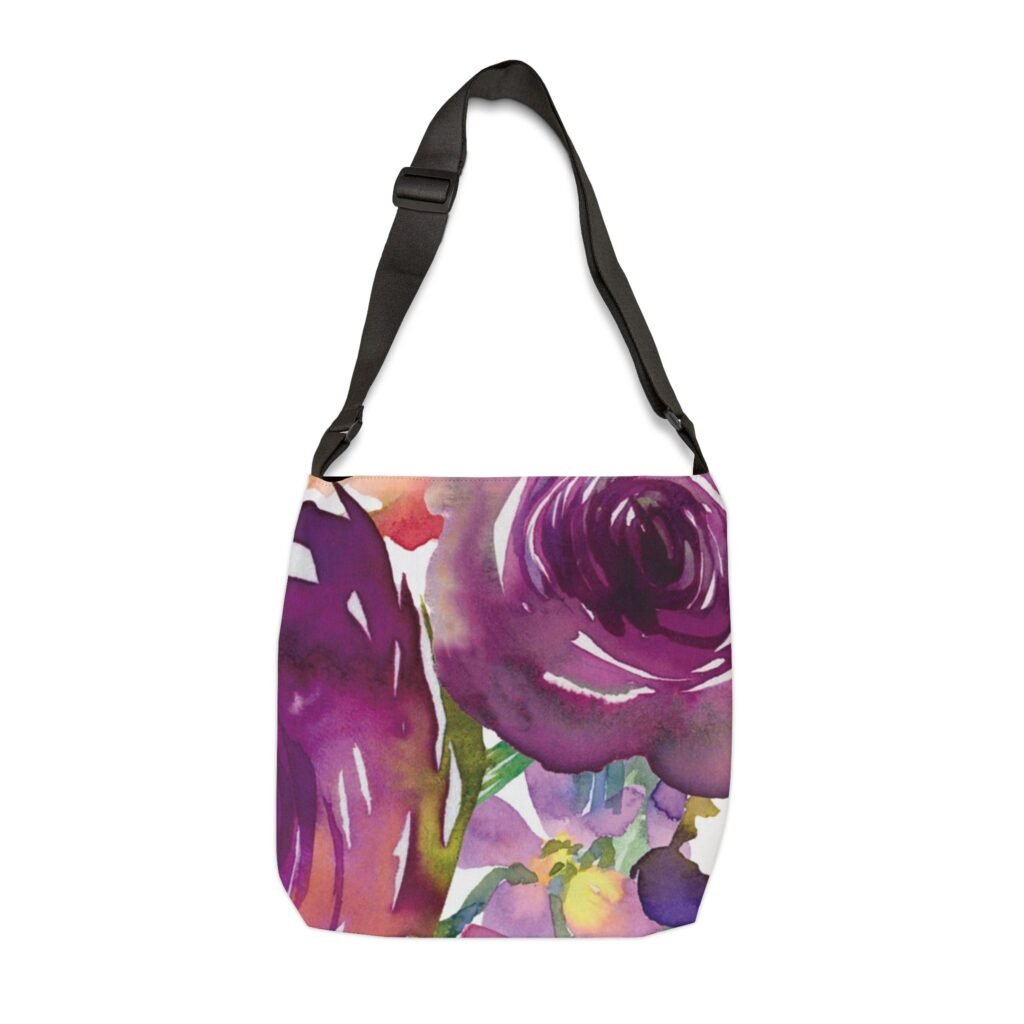 Plum Rose Adjustable Tote