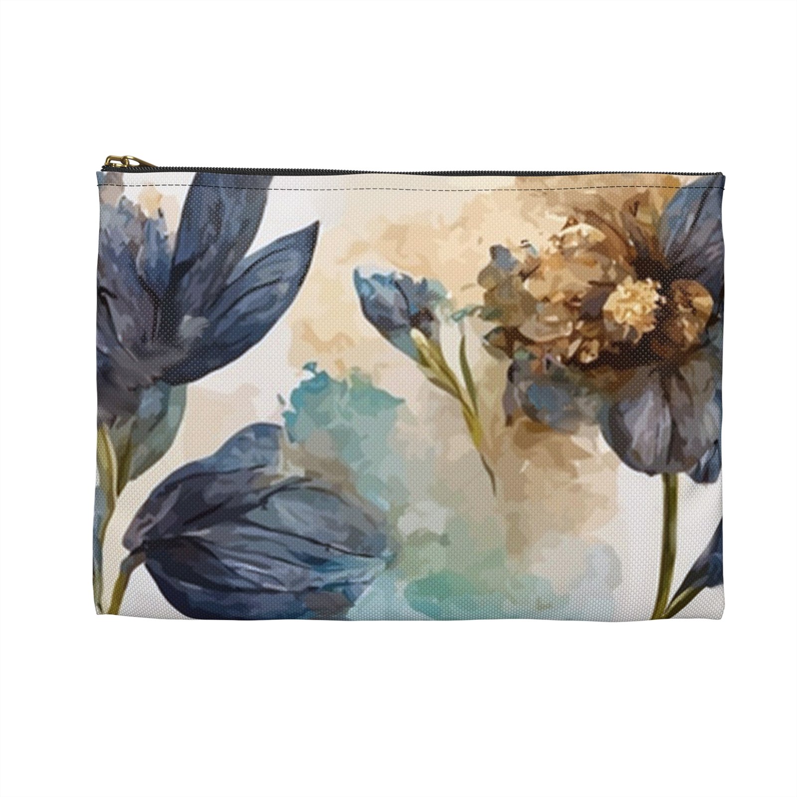 Blue & Ivory Florals Accessory Pouch - Image 6
