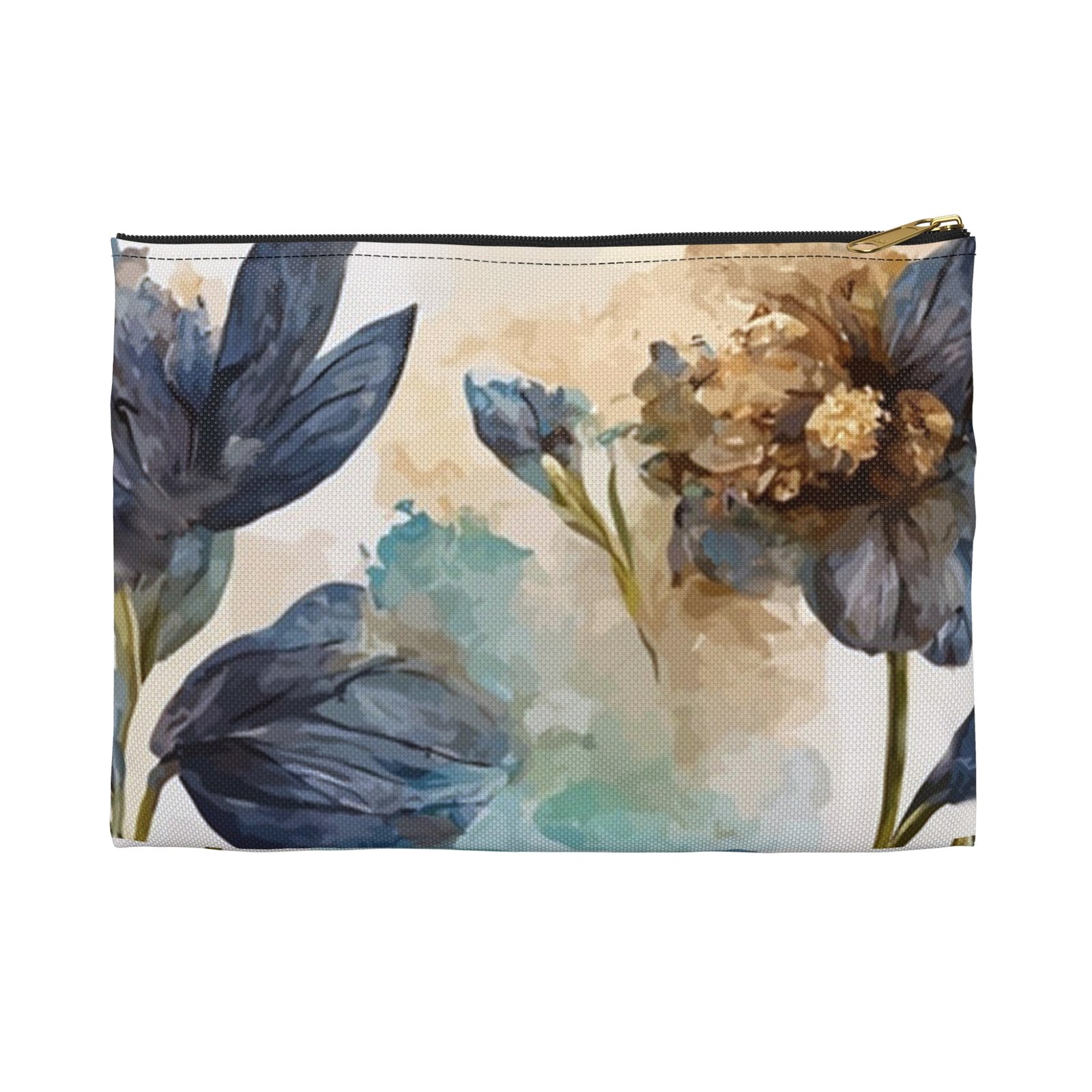 Blue & Ivory Florals Accessory Pouch - Image 5
