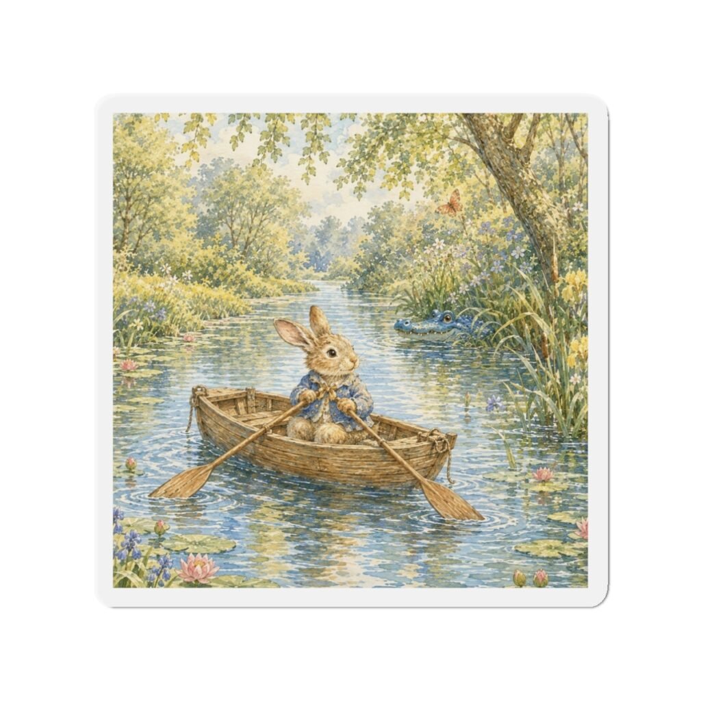 Row, Row, Row Your Boat Square Magnet