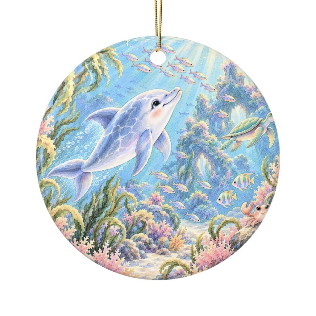 Dani’s Underwater Wish Round Ceramic Ornament