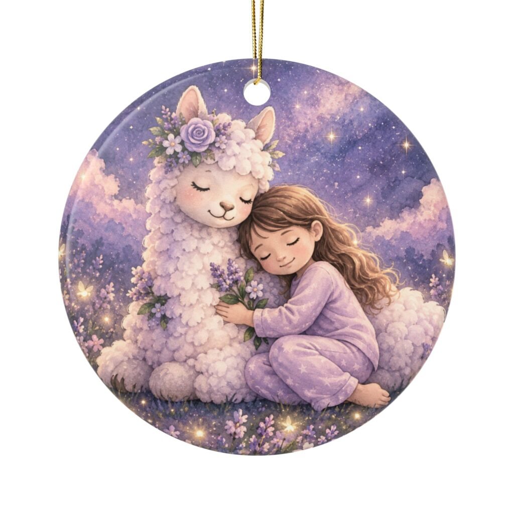 Where Dreams Feel Safe Round Ceramic Ornament