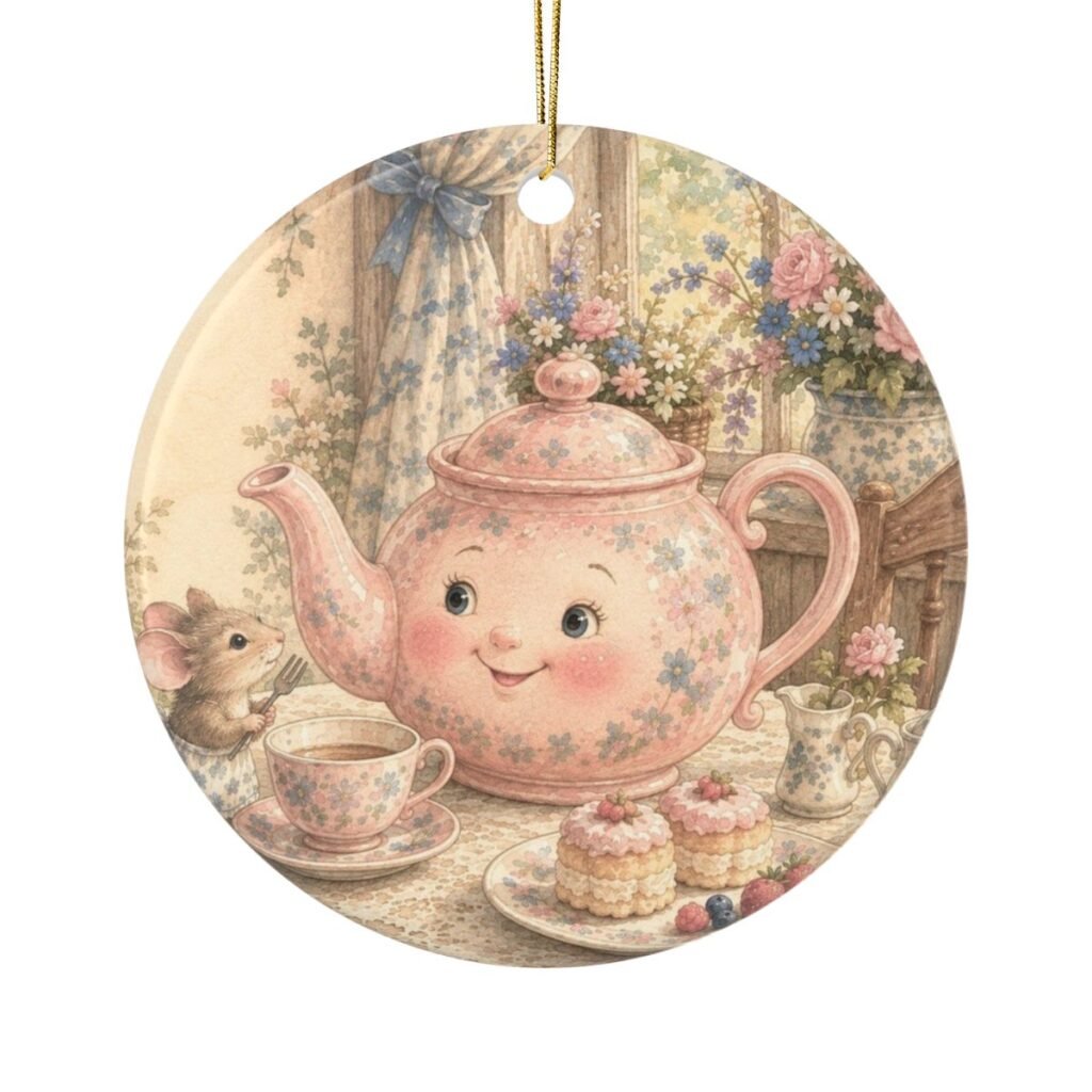 I’m a Little Teapot Round Ceramic Ornament