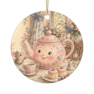 I’m a Little Teapot Round Ceramic Ornament